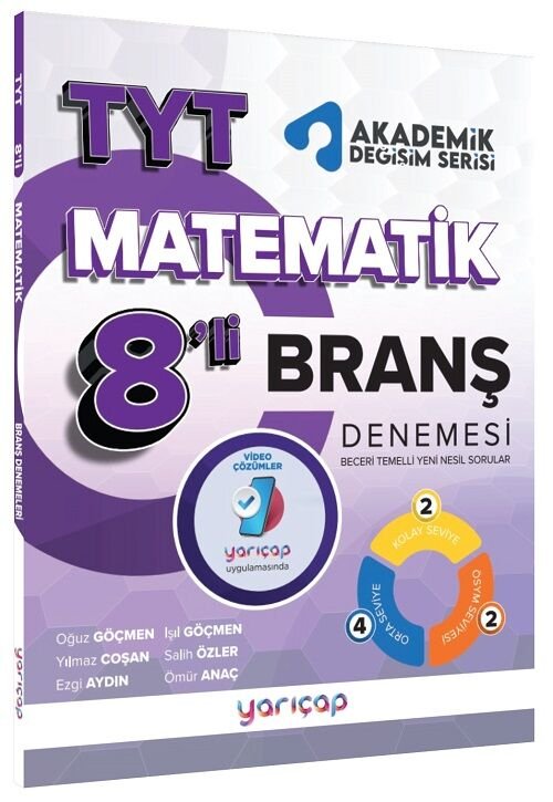 Yarı Çap TYT Matematik Akademik Değişim Serisi 8 Deneme Yarı Çap Yayınları