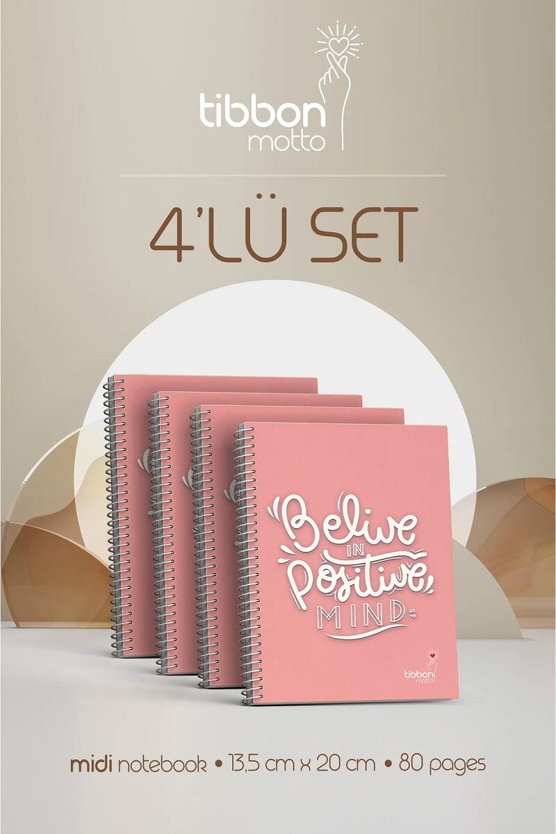 Tibbon Motto Midi Defter Spiralli Beliwe 4 lü Set - 11