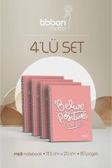 Tibbon Motto Midi Defter Spiralli Beliwe 4 lü Set - 11