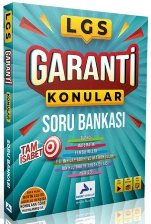 Paraf 8. Sınıf LGS Tüm Dersler Garanti Konular Soru Bankası Paraf Yayınları