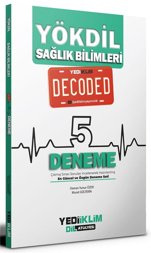 Yediiklim YÖKDİL Sağlık Bilimleri Decoded 5 Deneme Yediiklim Yayınları