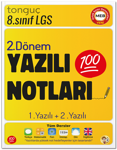 Tonguç  8. Sınıf Tüm Dersler 2. Dönem 1. Yazılı ve 2. Yazılı Notları Tonguç Akademi