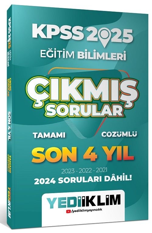 Yediiklim 2025 KPSS Eğitim Bilimleri Çıkmış Sorular Son 4 Yıl Çözümlü Yediiklim Yayınları