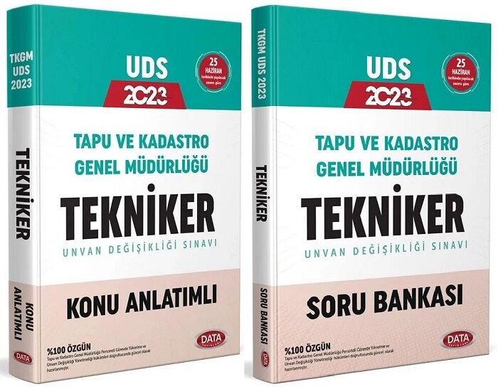 Data 2023 GYS ÜDS Tapu Kadastro Tekniker Konu + Soru 2 li Set Ünvan Değişikliği Görevde Yükselme Data Yayınları