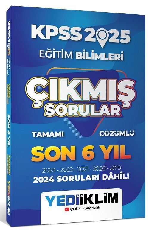 Yediiklim 2025 KPSS Eğitim Bilimleri Çıkmış Sorular Son 6 Yıl Çözümlü Yediiklim Yayınları