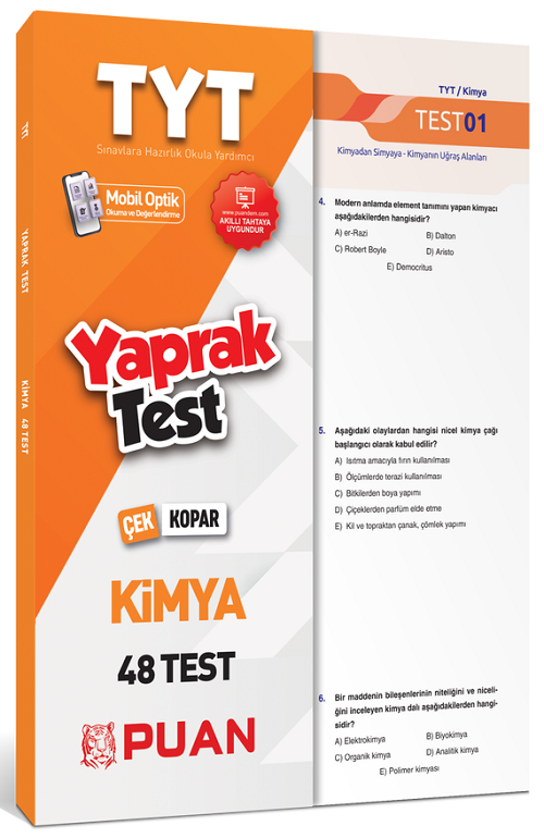 Puan YKS TYT Kimya 48 Yaprak Test Puan Yayınları