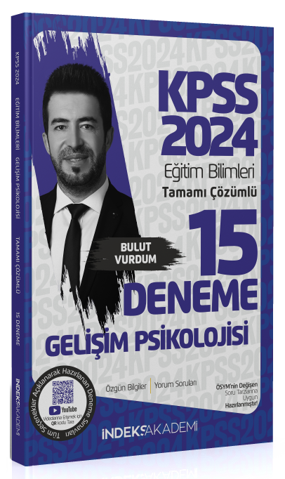 SÜPER FİYAT - İndeks Akademi 2024 KPSS Eğitim Bilimleri Gelişim Psikolojisi 15 Deneme Çözümlü - Bulut Vurdum İndeks Akademi Yayıncılık