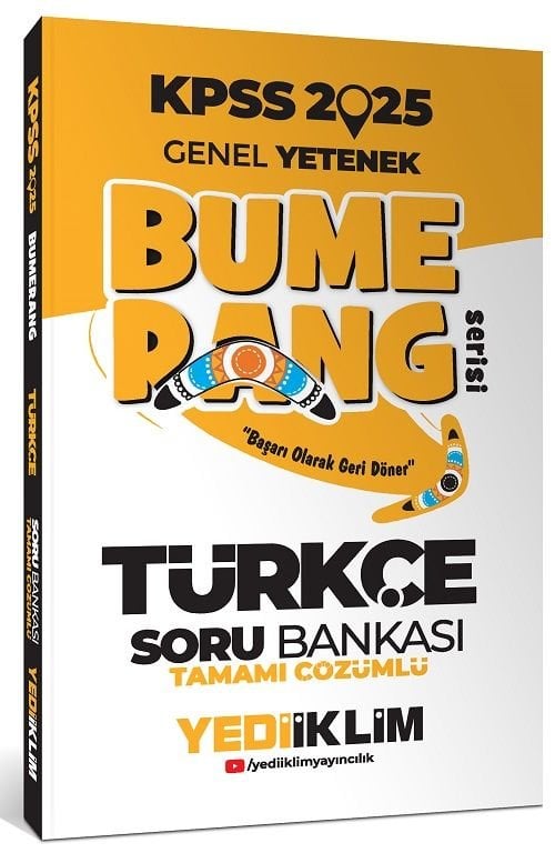 Yediiklim 2025 KPSS Türkçe Bumerang Soru Bankası Çözümlü Yediiklim Yayınları