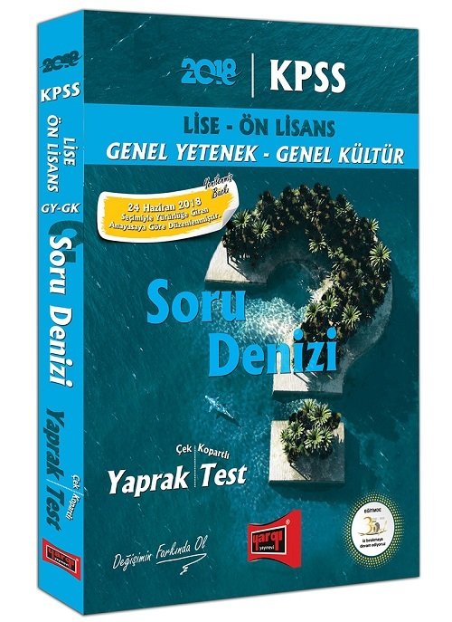 Yargı 2018 KPSS Lise Ön Lisans Soru Denizi Yaprak Test Çek Kopartlı Yargı Yayınları