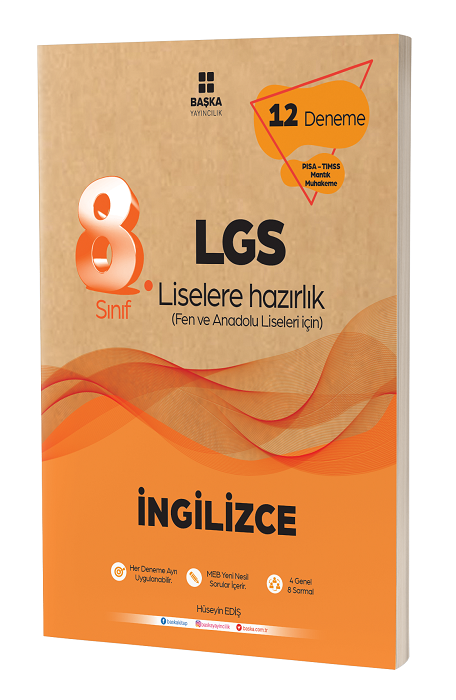 Başka 8. Sınıf LGS İngilizce 12 Deneme Fen ve Anadolu Liseleri İçin Başka Yayınları