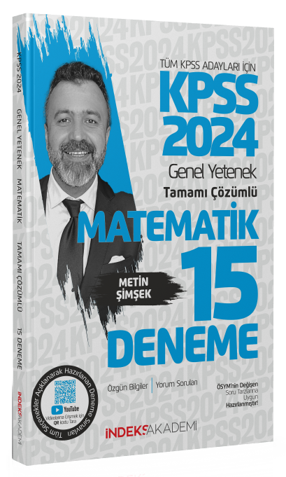 SÜPER FİYAT - İndeks Akademi 2024 KPSS Matematik 15 Deneme Çözümlü - Metin Şimşek İndeks Akademi Yayıncılık