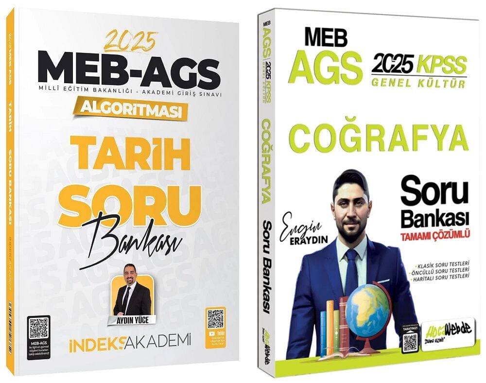 HocaWebde + İndeks 2025 MEB-AGS KPSS Türkiye Coğrafyası + Tarih Soru Bankası 2 li Set - Engin Eraydın HocaWebde + İndeks Akademi Yayınları