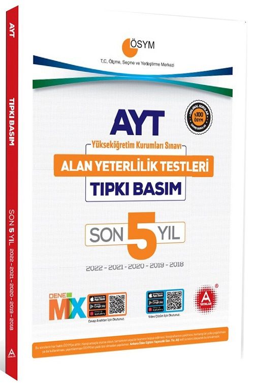 A Yayınları YKS AYT Son 5 Yıl Tıpkı Basım Çıkmış Sorular A Yayınları