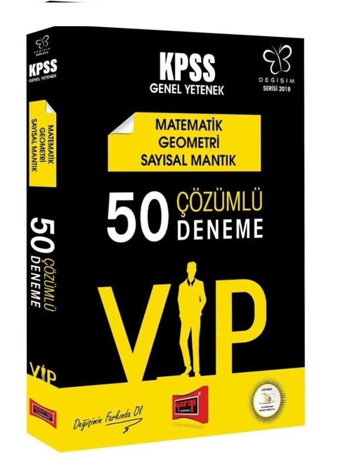 Yargı 2018 KPSS VIP Matematik-Geometri-Sayısal Mantık 50 Deneme Çözümlü Yargı Yayınları