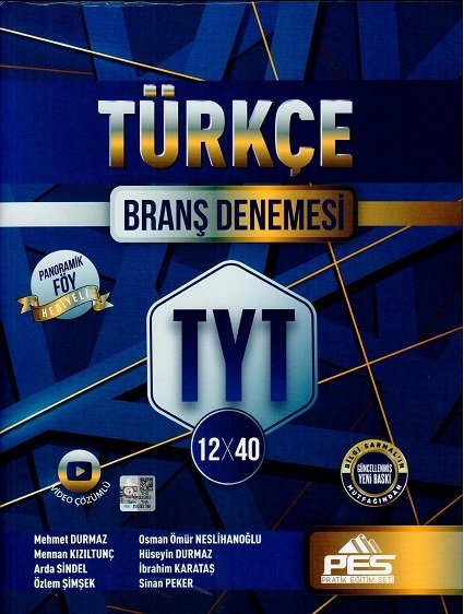 Pes Yayınları YKS TYT Türkçe 12x40 Branş Denemesi Pes Yayınları