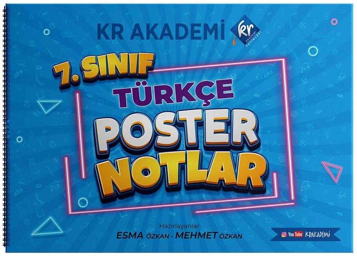 KR Akademi 7. Sınıf Türkçe Poster Notlar KR Akademi