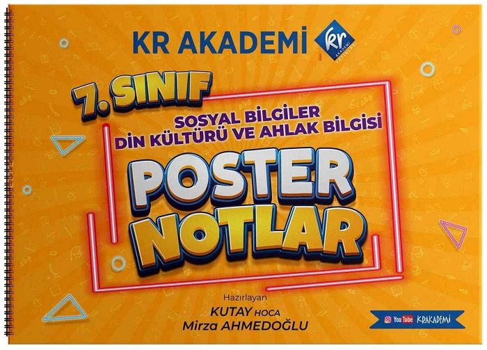 KR Akademi 7. Sınıf Sosyal Bilgiler Din Kültürü ve Ahlak Bilgisi Poster Notlar KR Akademi