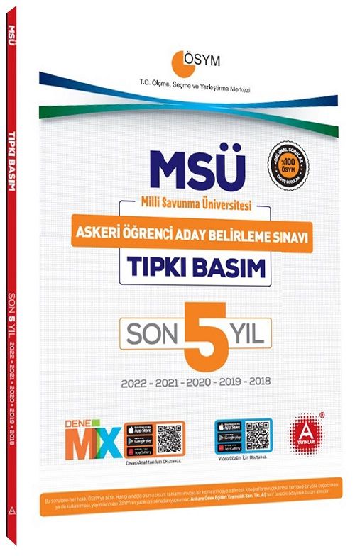 A Yayınları MSÜ Son 5 Yıl Tıpkı Basım Çıkmış Sorular A Yayınları