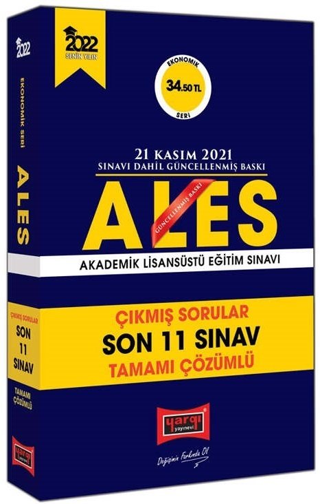 Yargı 2022 ALES Çıkmış Sorular Son 11 Sınav Çözümlü Ekonomik Seri Yargı Yayınları