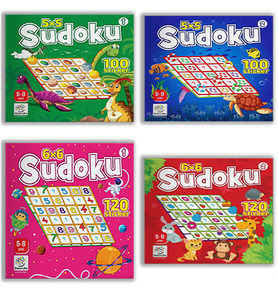 Yükselen Zeka 5-8 Yaş Stickerlı Sudoku (3 Kitap Set) Yükselen Zeka Yayınları