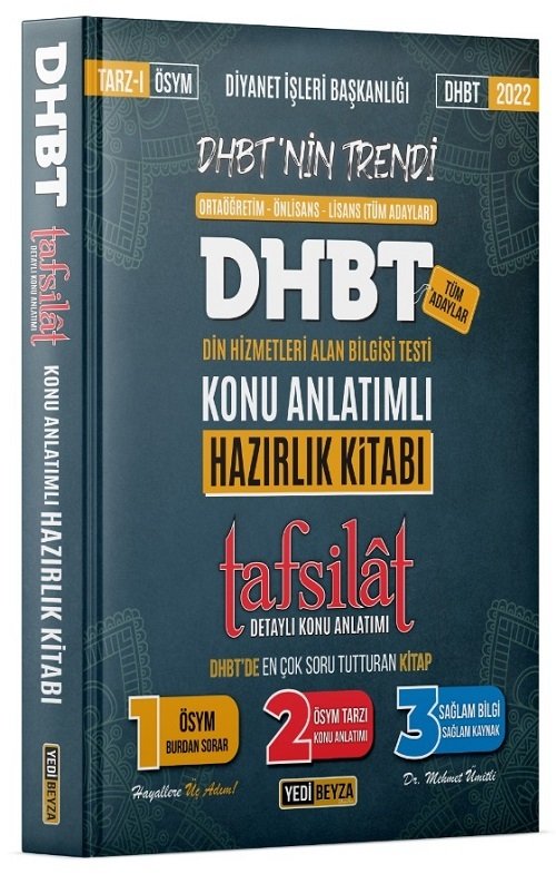 Yedibeyza 2022 DHBT TAFSİLAT Konu Anlatımlı Hazırlık Kitabı - Mehmet Ümitli Yedibeyza Yayınları