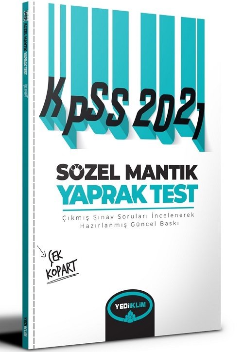 Yediiklim 2021 KPSS Sözel Mantık Yaprak Test Yediiklim Yayınları