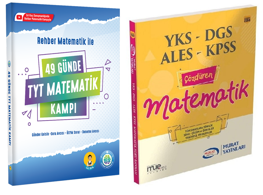 SÜPER FİYAT - Rehber Matematik YKS TYT 49 Günde Matematik Kampı + Murat Matematik Çözdüren 2 li Set - Rehber Matematik + Murat Yayınları