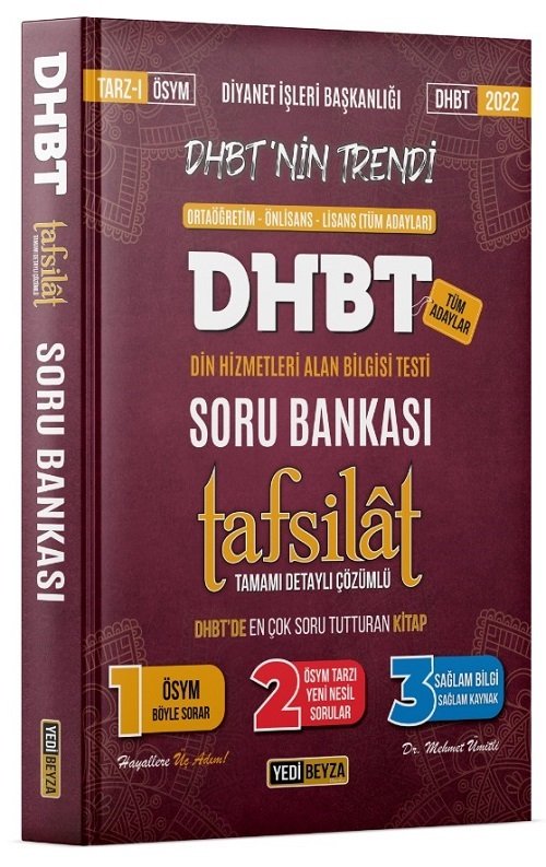 Yedibeyza 2022 DHBT TAFSİLAT Soru Bankası - Mehmet Ümütli Yedibeyza Yayınları