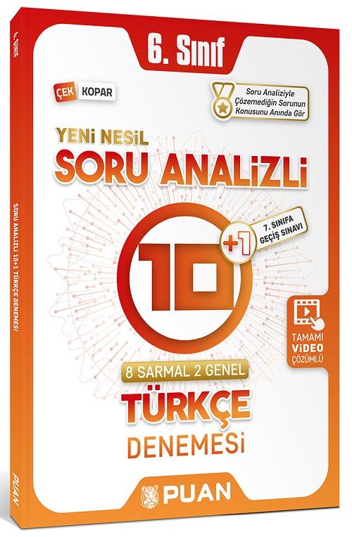 Puan 6. Sınıf Türkçe Soru Analizli 10+1 Deneme Puan Yayınları