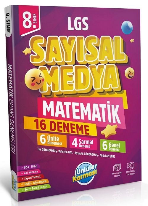 Ünlüler 8. Sınıf LGS Matematik Sayısal Medya 16 Deneme Ünlüler Karması