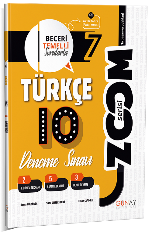 Günay 7. Sınıf Türkçe Zoom 10 Deneme Günay Yayınları