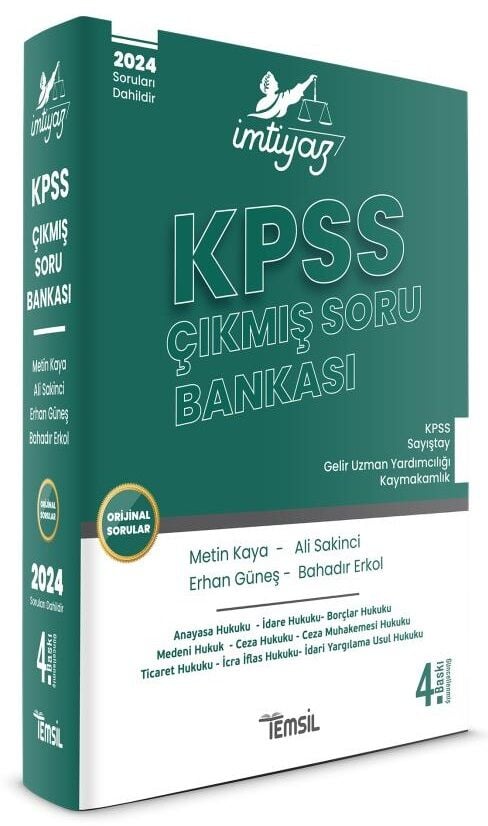 Temsil 2024 İMTİYAZ KPSS Hukuk Çıkmış Soru Bankası Çözümlü 4. Baskı Temsil Yayınları