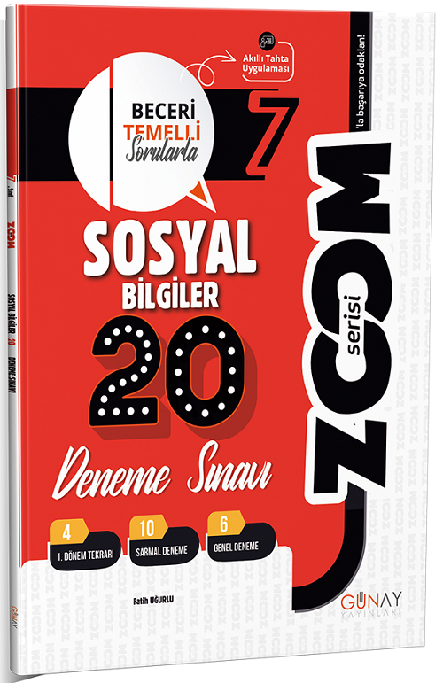 Günay 7. Sınıf Sosyal Bilgiler Zoom 20 Deneme Günay Yayınları