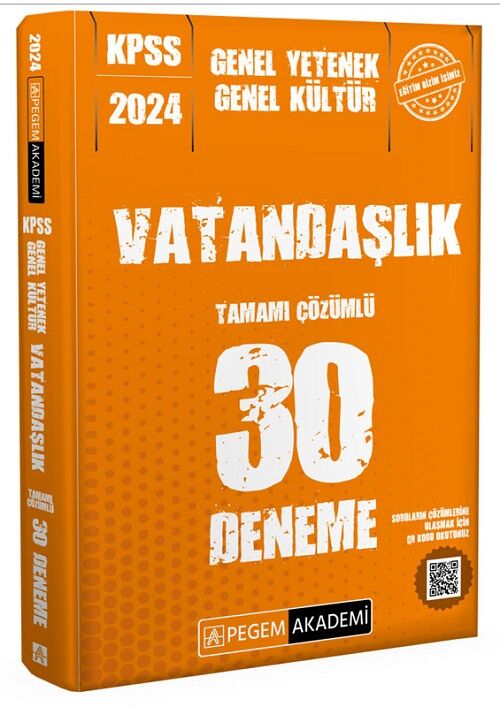 SÜPER FİYAT - Pegem 2024 KPSS Vatandaşlık 30 Deneme Çözümlü Pegem Akademi Yayınları