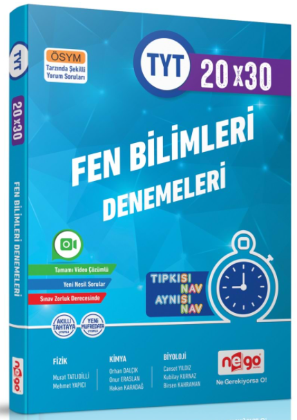 Nego YKS TYT Fen Bilimleri 20 Deneme Nego Yayınları