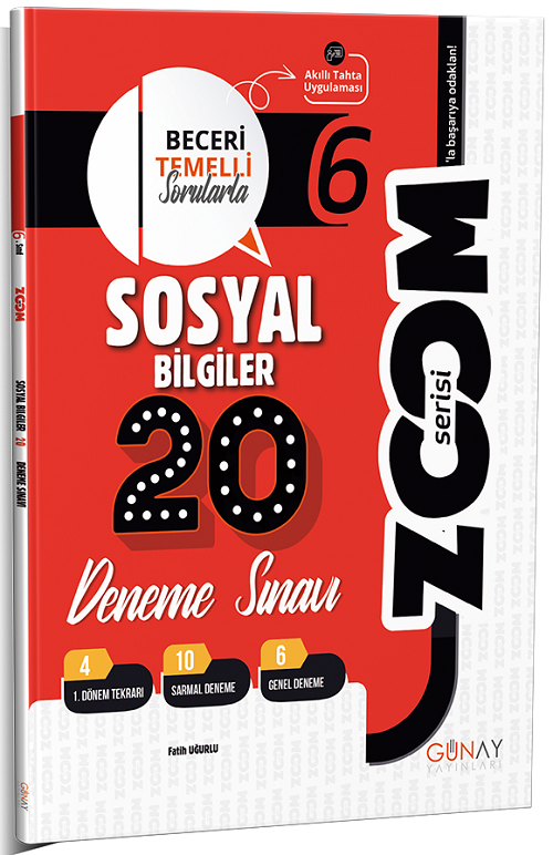 Günay 6. Sınıf Sosyal Bilgiler Zoom 20 Deneme Günay Yayınları